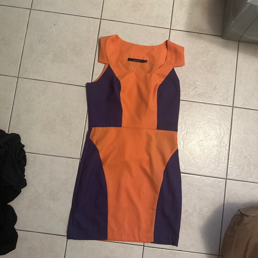 Ark & Co orange color block dress